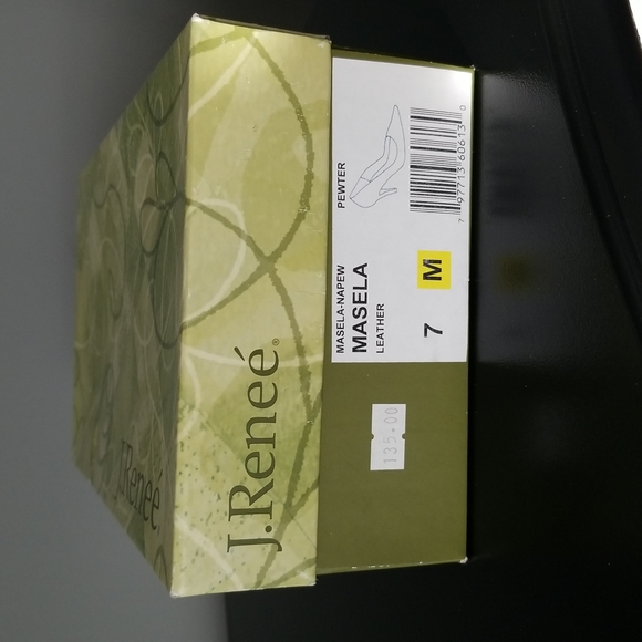 Pewter leather 3.5" Heels - Picture 5 of 5